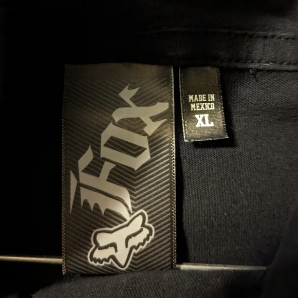 SOLD  RARE men's XL Fox brand early Y2K thick jersey material hood n pocket - Picture 2 of 2